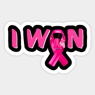 I Won Breast Cancer Survivor Breast Cancer Awareness Sticker